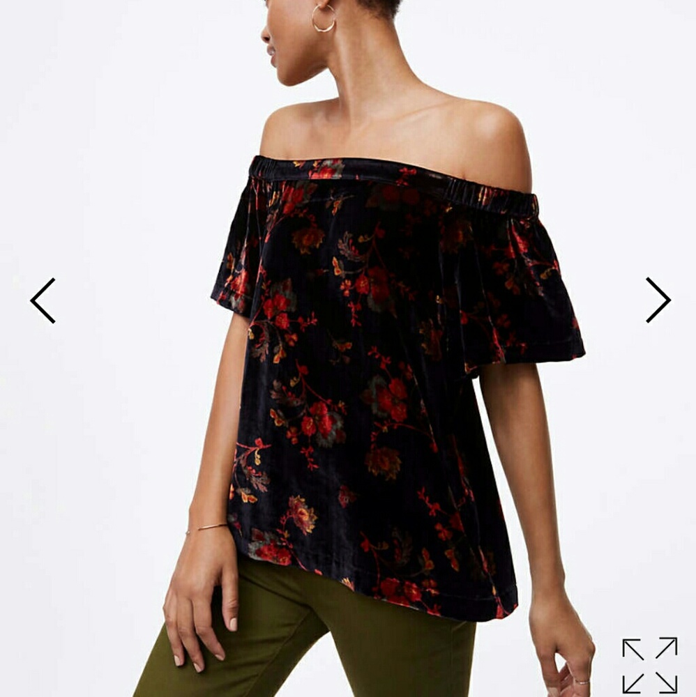 Loft - Floral Velvet Top